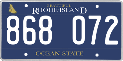 RI license plate 868072