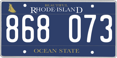 RI license plate 868073