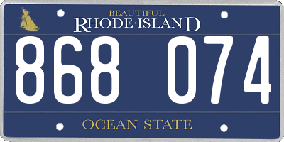 RI license plate 868074