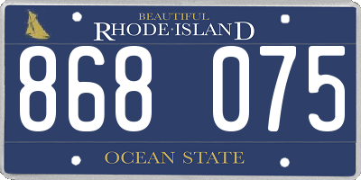 RI license plate 868075