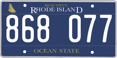 RI license plate 868077