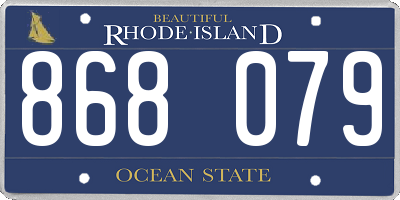 RI license plate 868079
