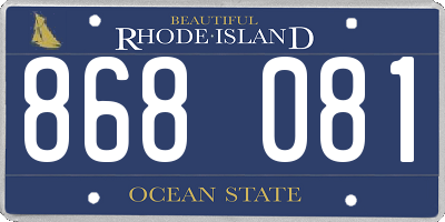 RI license plate 868081