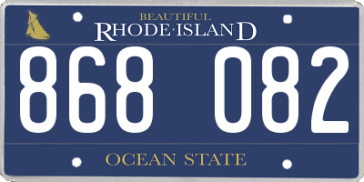 RI license plate 868082