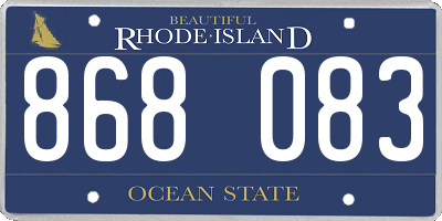 RI license plate 868083