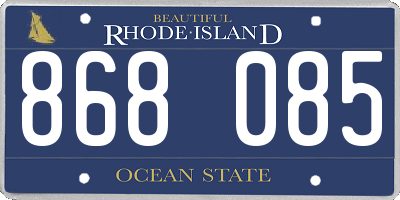RI license plate 868085