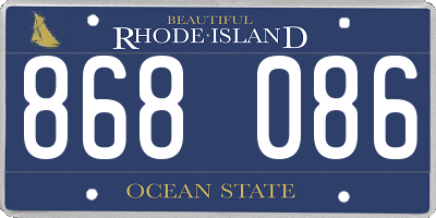 RI license plate 868086