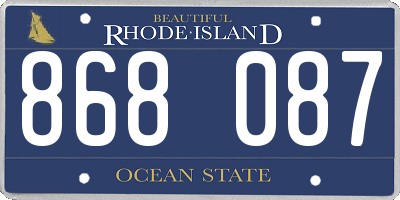 RI license plate 868087