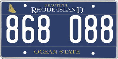 RI license plate 868088