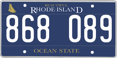 RI license plate 868089