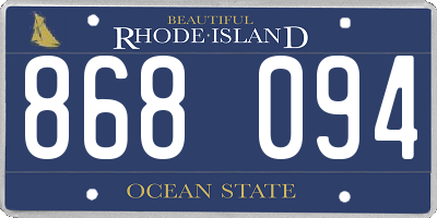 RI license plate 868094