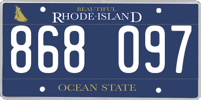 RI license plate 868097