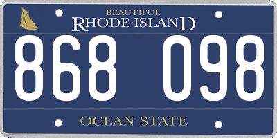 RI license plate 868098