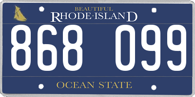 RI license plate 868099