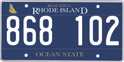 RI license plate 868102