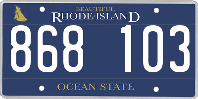 RI license plate 868103