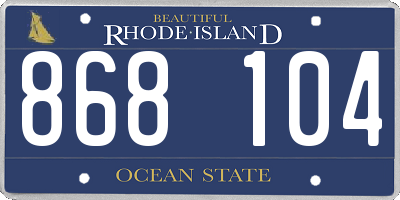 RI license plate 868104