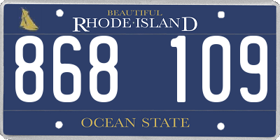 RI license plate 868109
