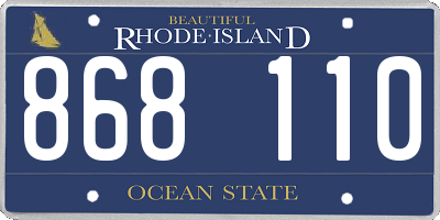 RI license plate 868110