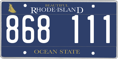 RI license plate 868111