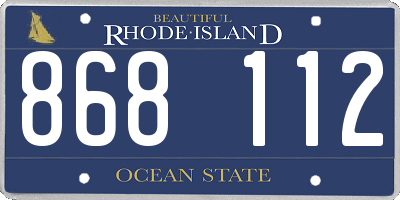 RI license plate 868112