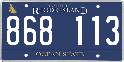 RI license plate 868113