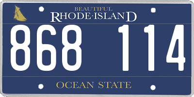 RI license plate 868114