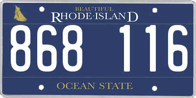 RI license plate 868116