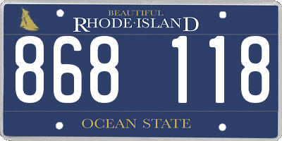 RI license plate 868118