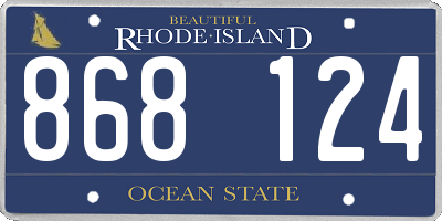 RI license plate 868124