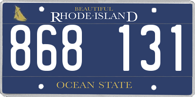 RI license plate 868131
