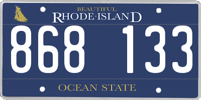 RI license plate 868133
