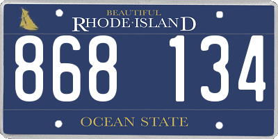 RI license plate 868134
