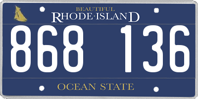 RI license plate 868136