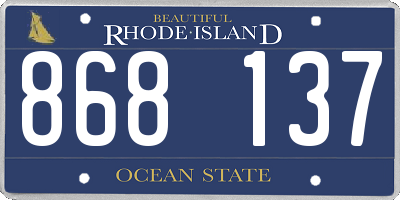 RI license plate 868137