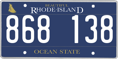 RI license plate 868138