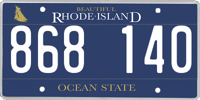 RI license plate 868140