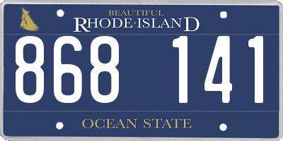 RI license plate 868141