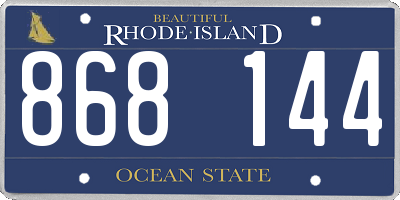 RI license plate 868144
