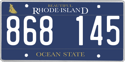 RI license plate 868145