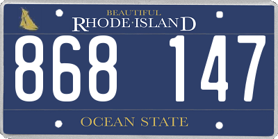 RI license plate 868147
