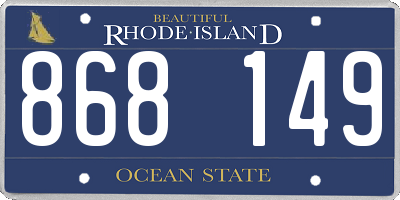 RI license plate 868149