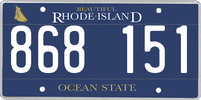 RI license plate 868151