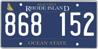 RI license plate 868152