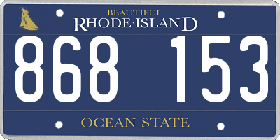 RI license plate 868153