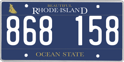 RI license plate 868158