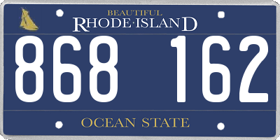RI license plate 868162