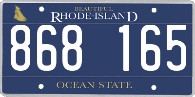 RI license plate 868165