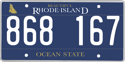RI license plate 868167