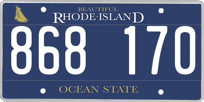 RI license plate 868170